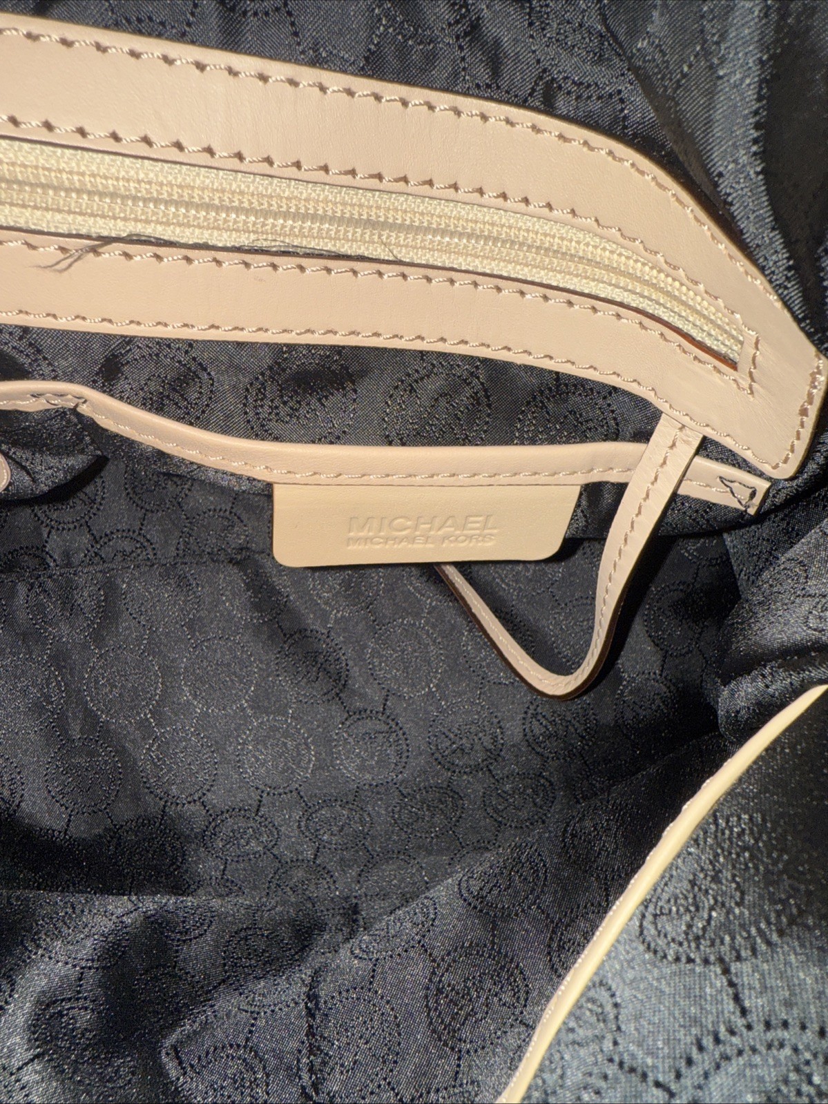 Michael Kors Grayson Black Patent Leather Satchel MK Logo Monogram Handbag Purse