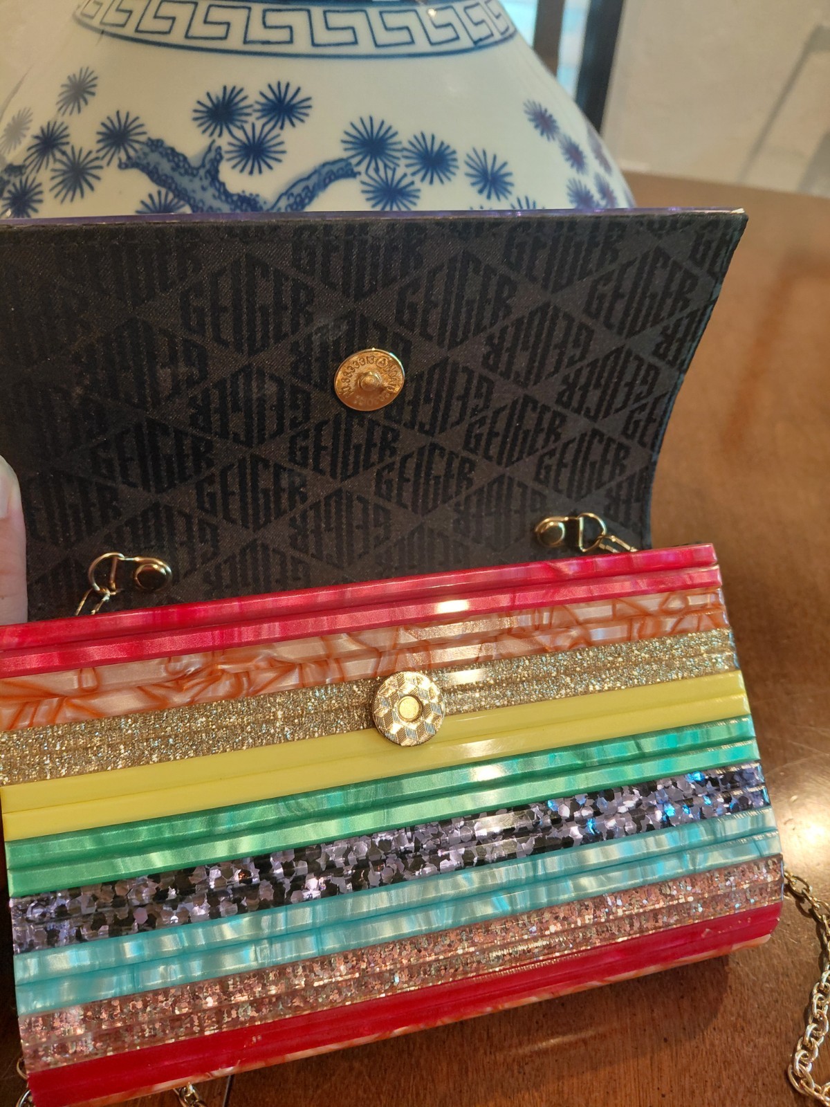 KURT GEIGER London Rainbow Envelope Clutch Handbag MSRP $120 Tag Included