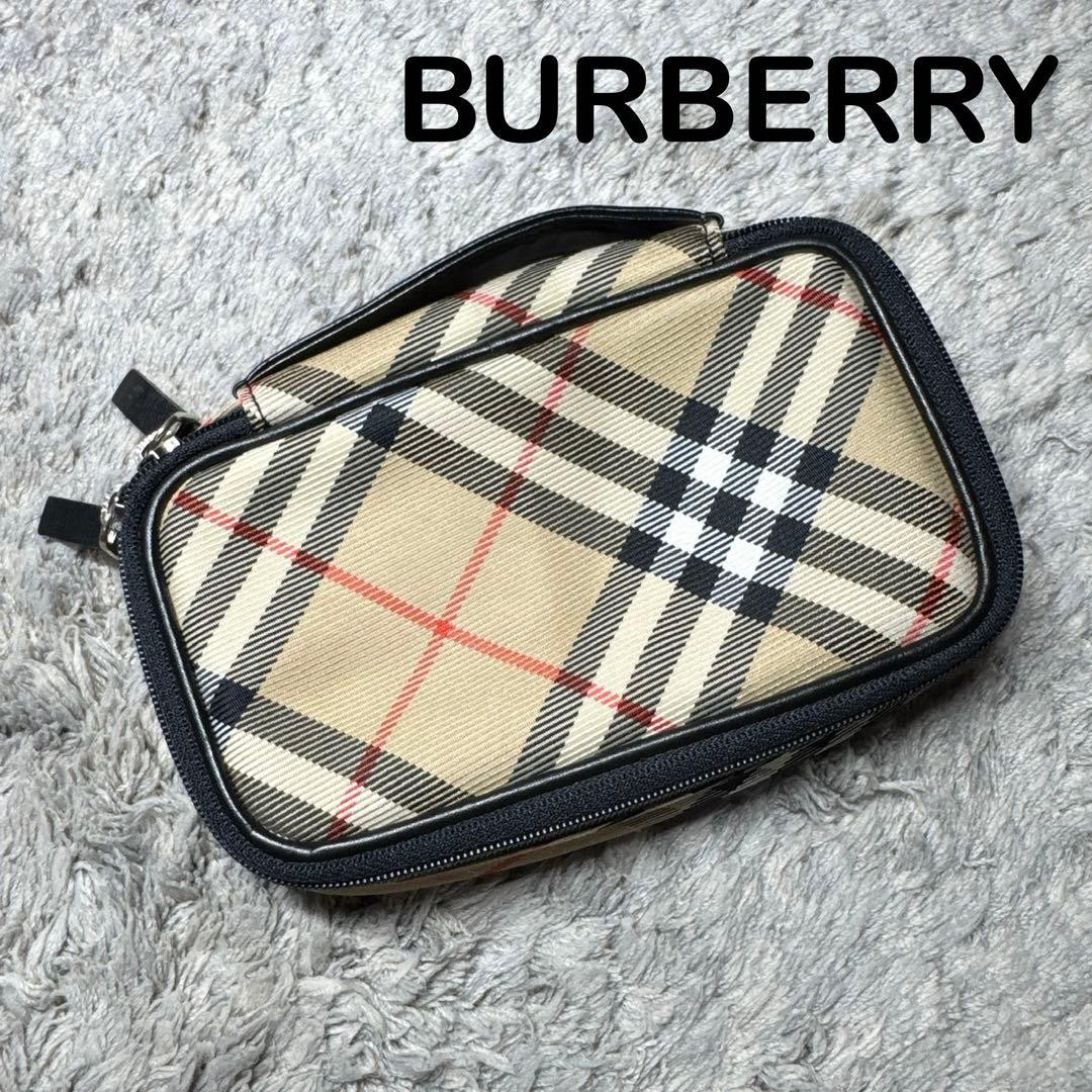 Burberry Pouch Makeup Nova Check Women Bag Accessory Original Collection