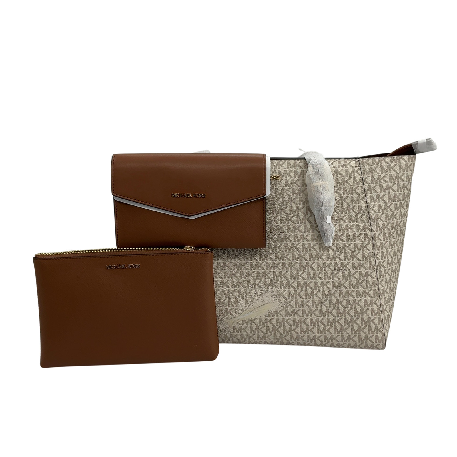 Michael Kors Women Charlotte Large 3-in-1 Signature Logo Tote Bag Cream OS
