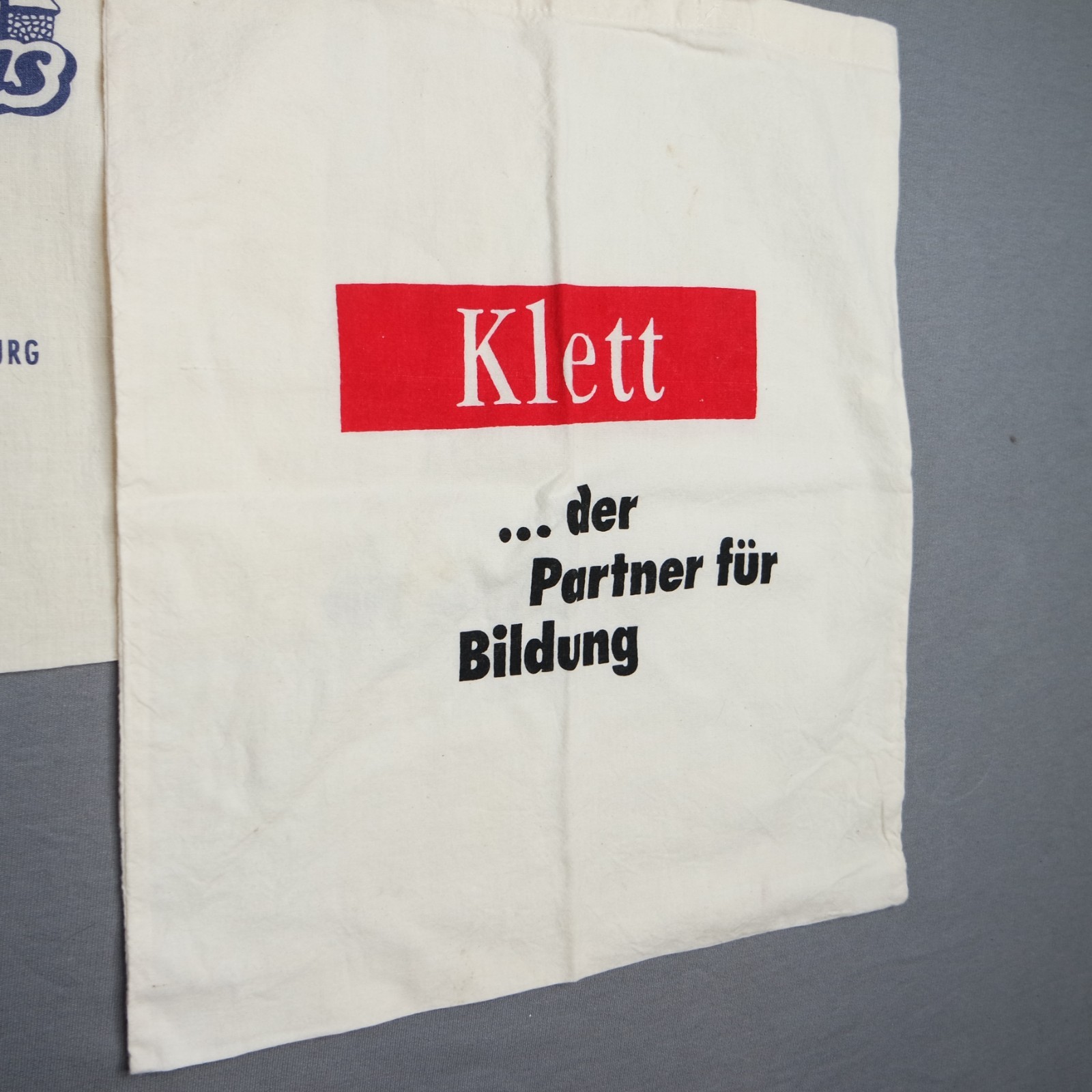 Set Of 2- Vintage German Tourist Linen Cotton Mini Tote Bags Advertising
