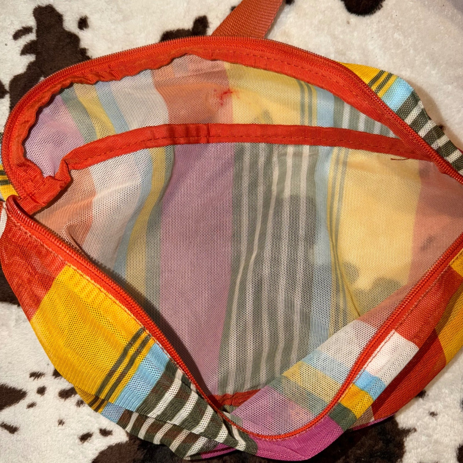 Shade & Shore Mesh Fanny Pack OS Multicolor Striped Festival Summer Retro Bag
