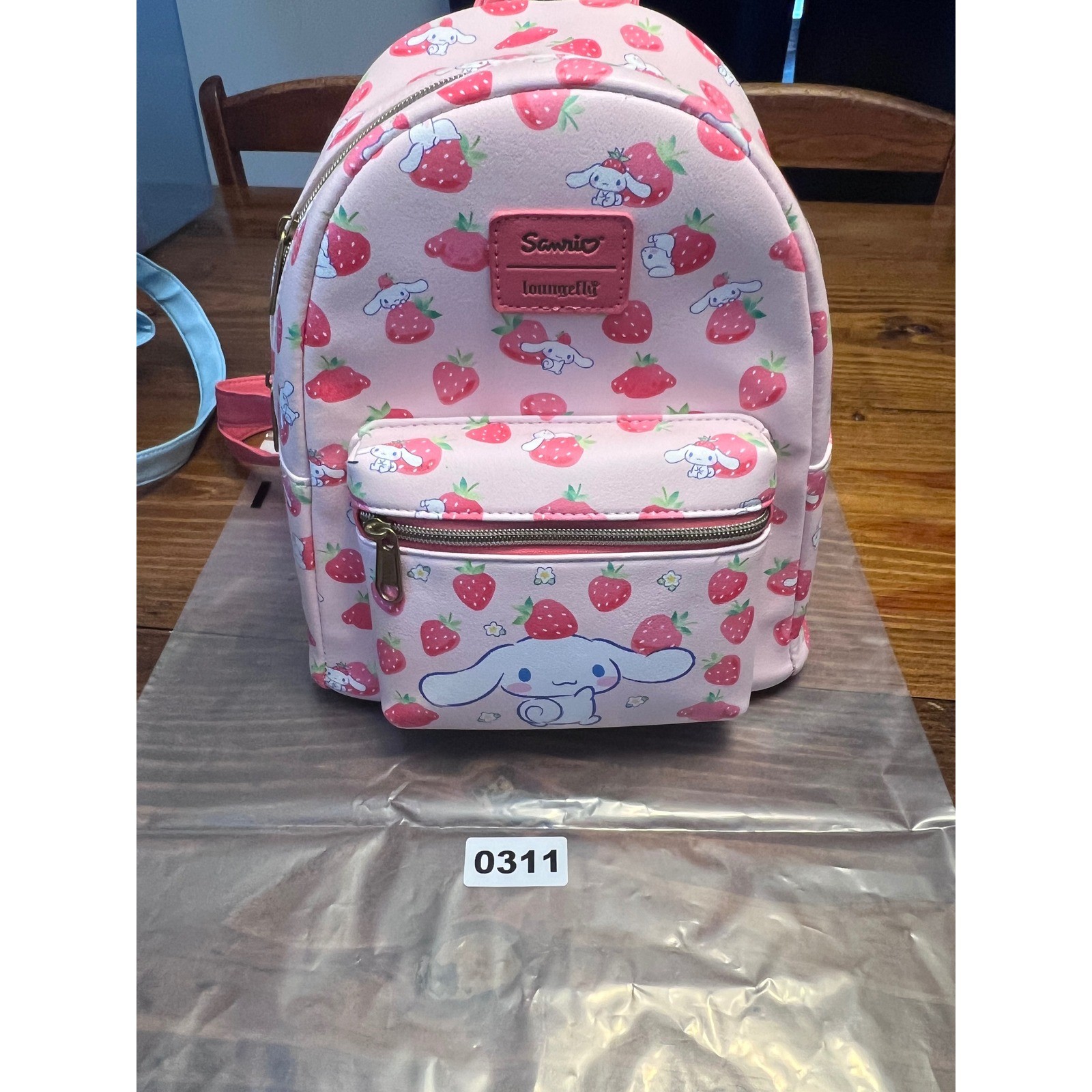 Loungefly Cinnamoroll Mini Backpack Pink Strawberry Print Good Preowned
