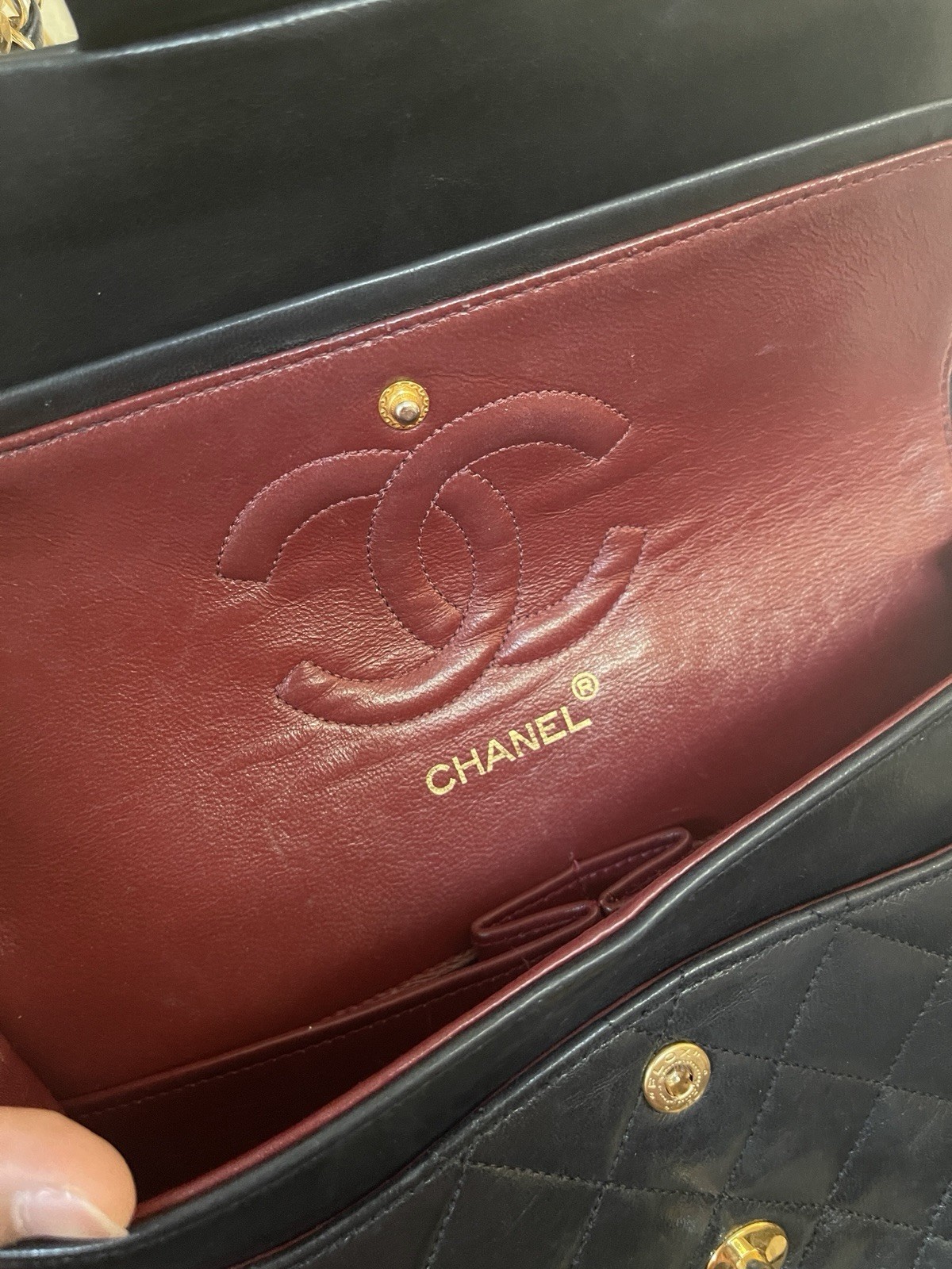 CHANEL Classic Medium Double Flap Bag In Black Quilted Lambskin with 24k GHW