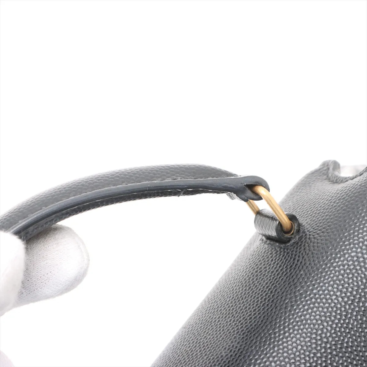 Saint Laurent Paris Cassandra Mini Leather 2 Way Handbag Black 602716