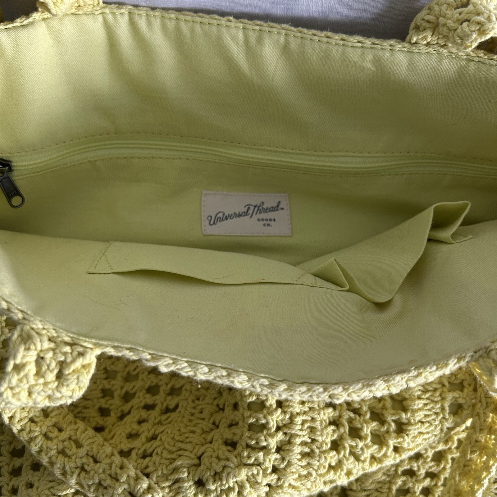 UNIVERSAL THREAD Open-Weave Crochet Bag Tote Sunny Yellow Beach Shopping