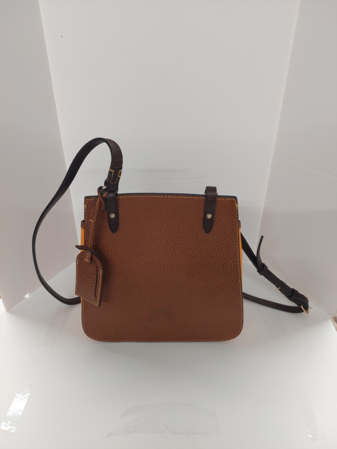 Dooney And Bourke Alto Collection Tangerine Canvas Crossbody Saddle Bag