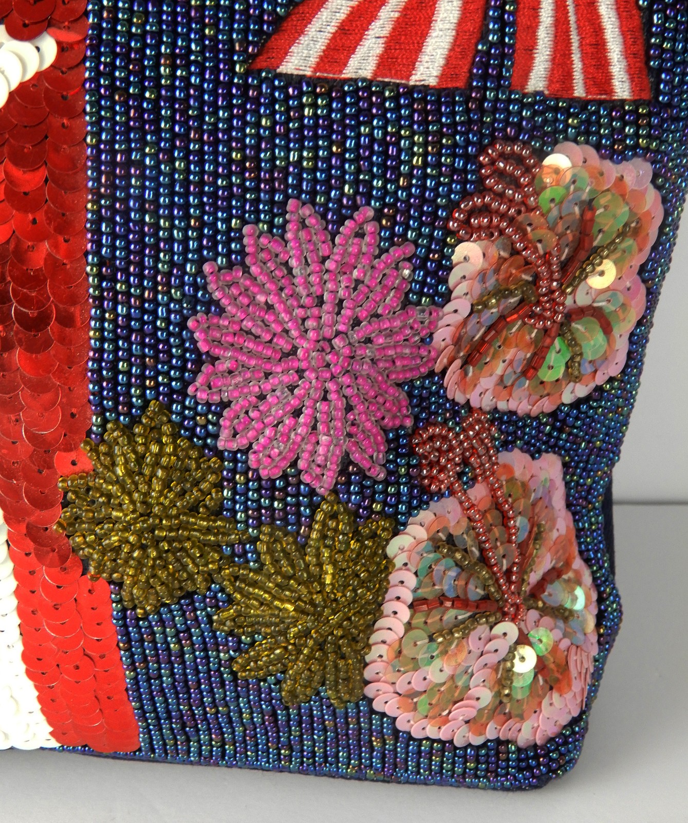 Patriotic American Flag 4th Of July Ladies Beads & Sequins Shoulder Bag Purse