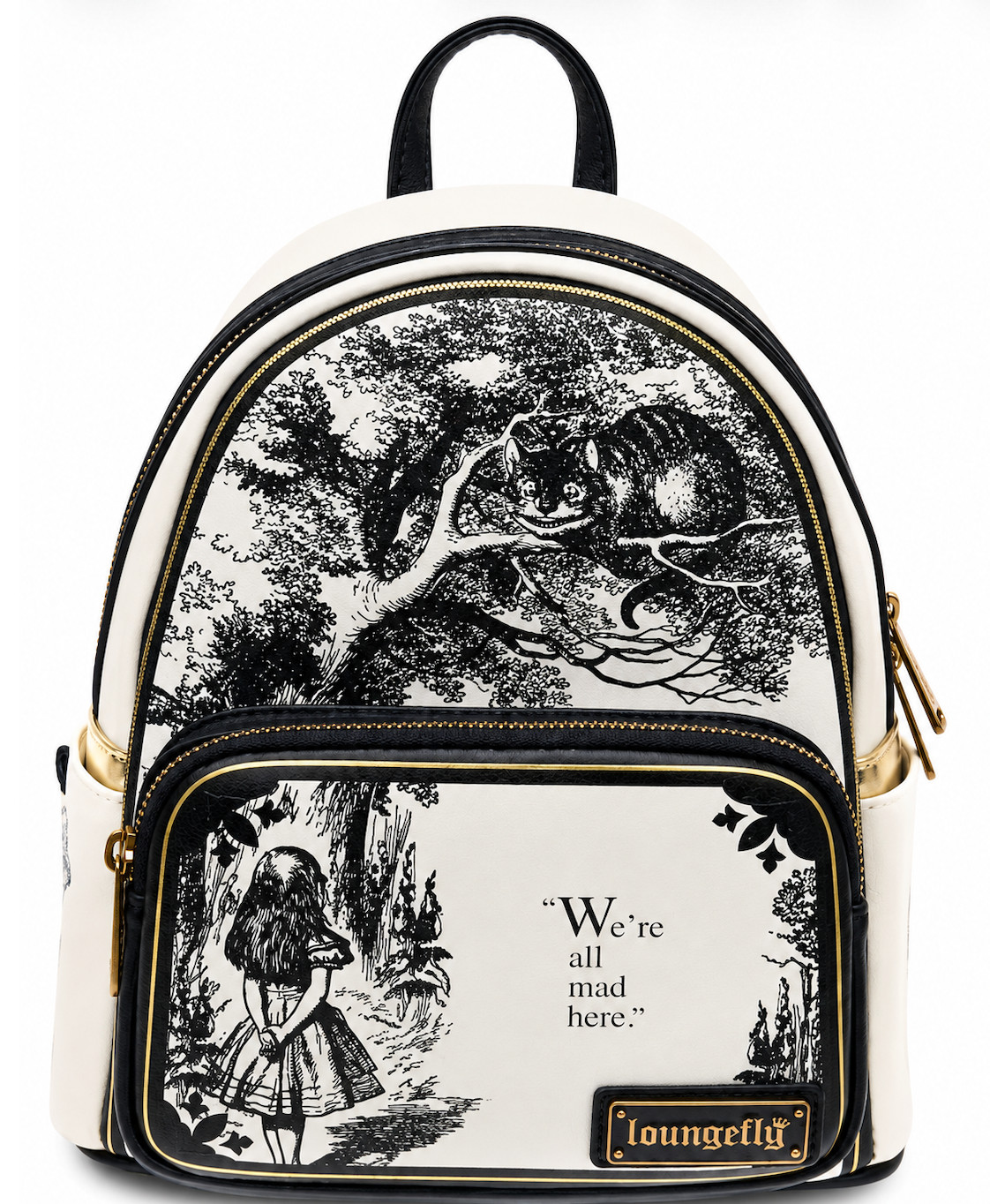 EXCLUSIVE Loungefly BAM Alice Wonderland Were All Mad Here Cheshire Backpack Bag