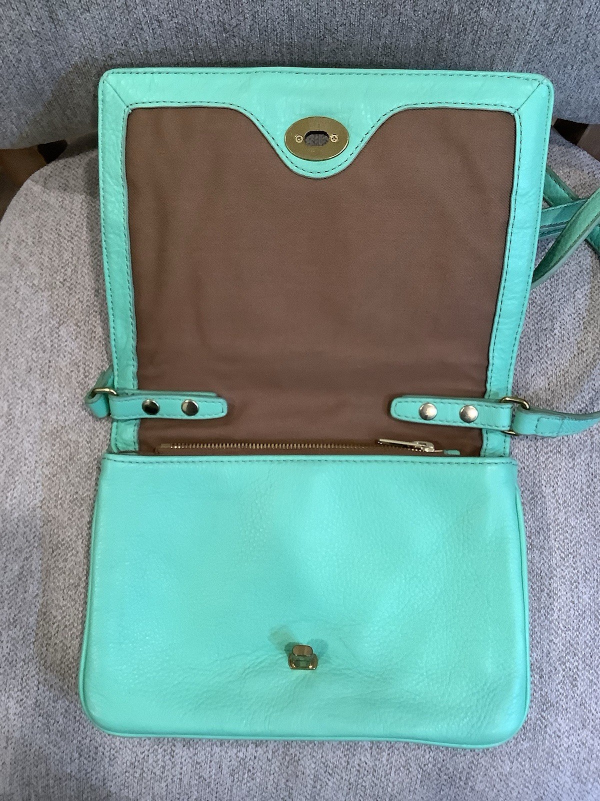 Jcrew Mint Green Leather Small Crossbody Bag Pre-owned