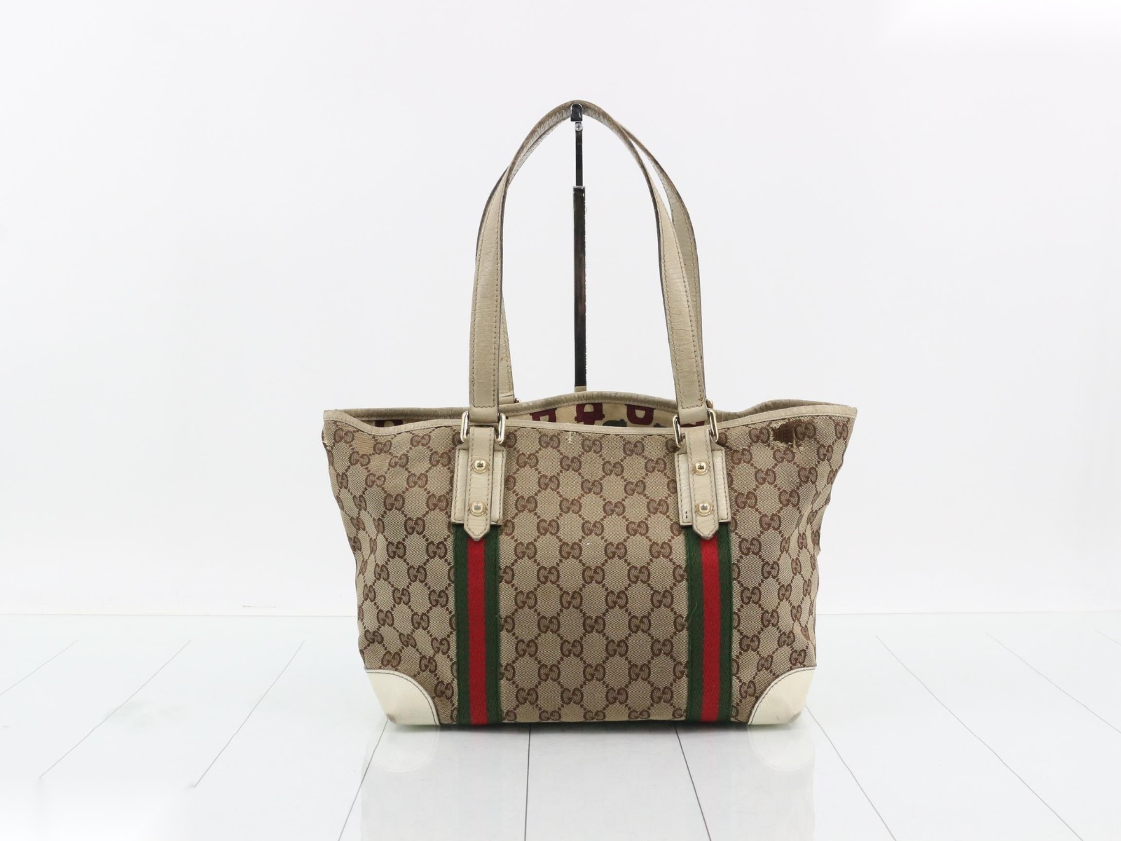 GUCCI Sherry Line GG Canvas Shoulder Tote Bag Brown 137396 Web Sherry Line