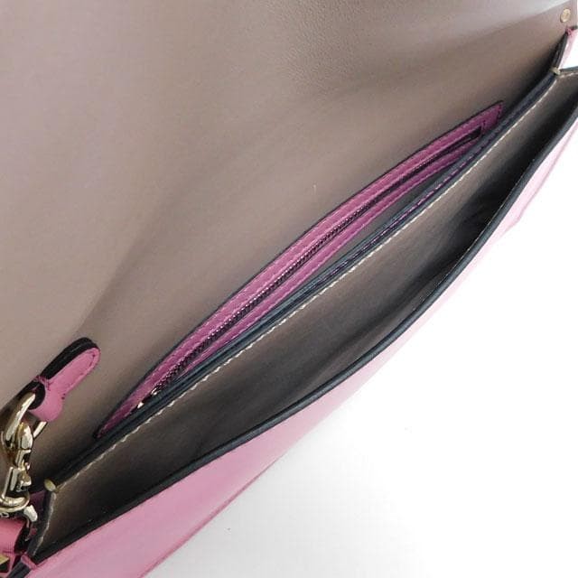 Valentino Studded Clutch Bag Pink Leather Small W28cm H16cm