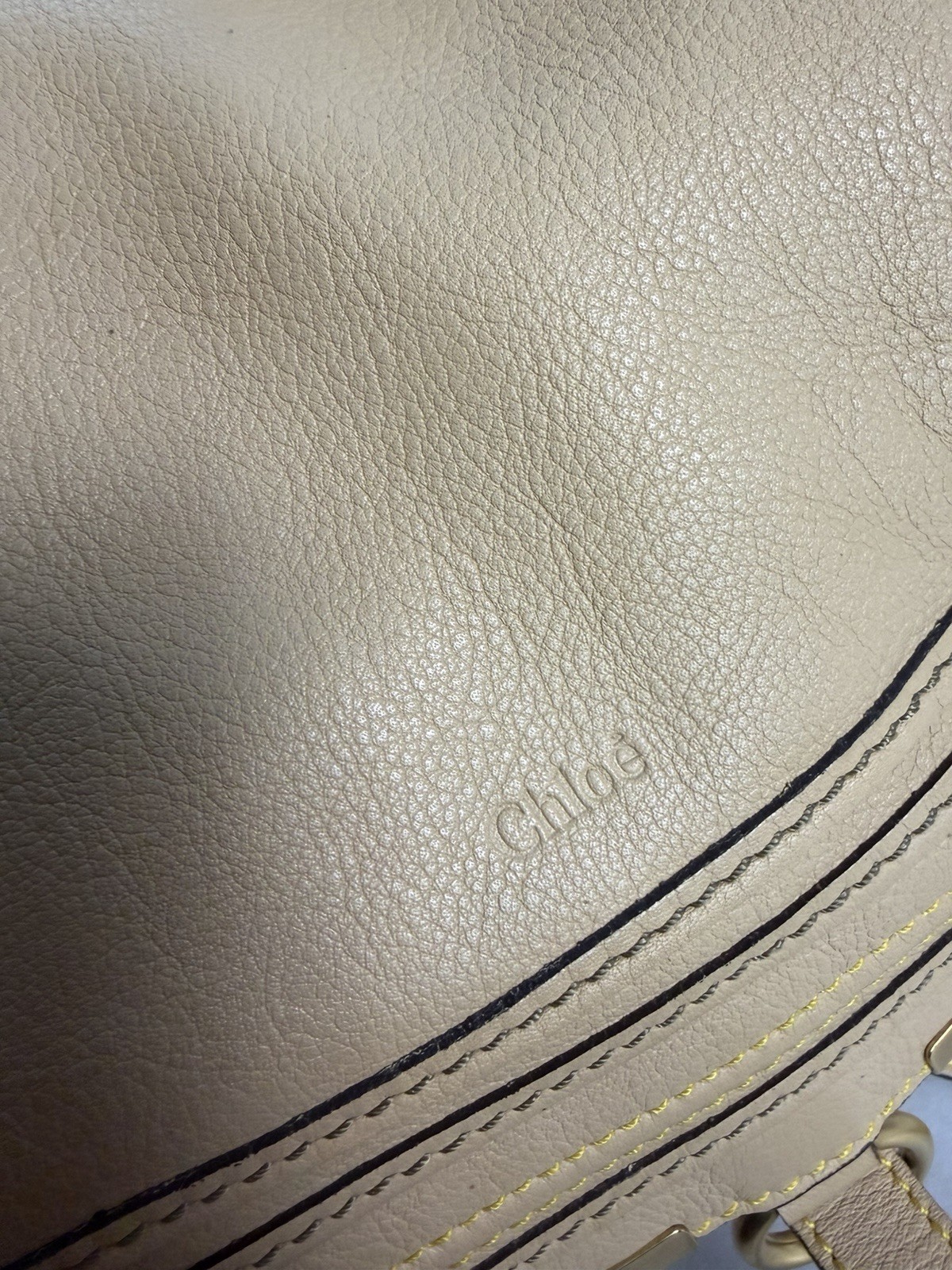 Authentic Chloé Marcie Large Hobo Beige Leather Shoulder Bag w/Auth Card