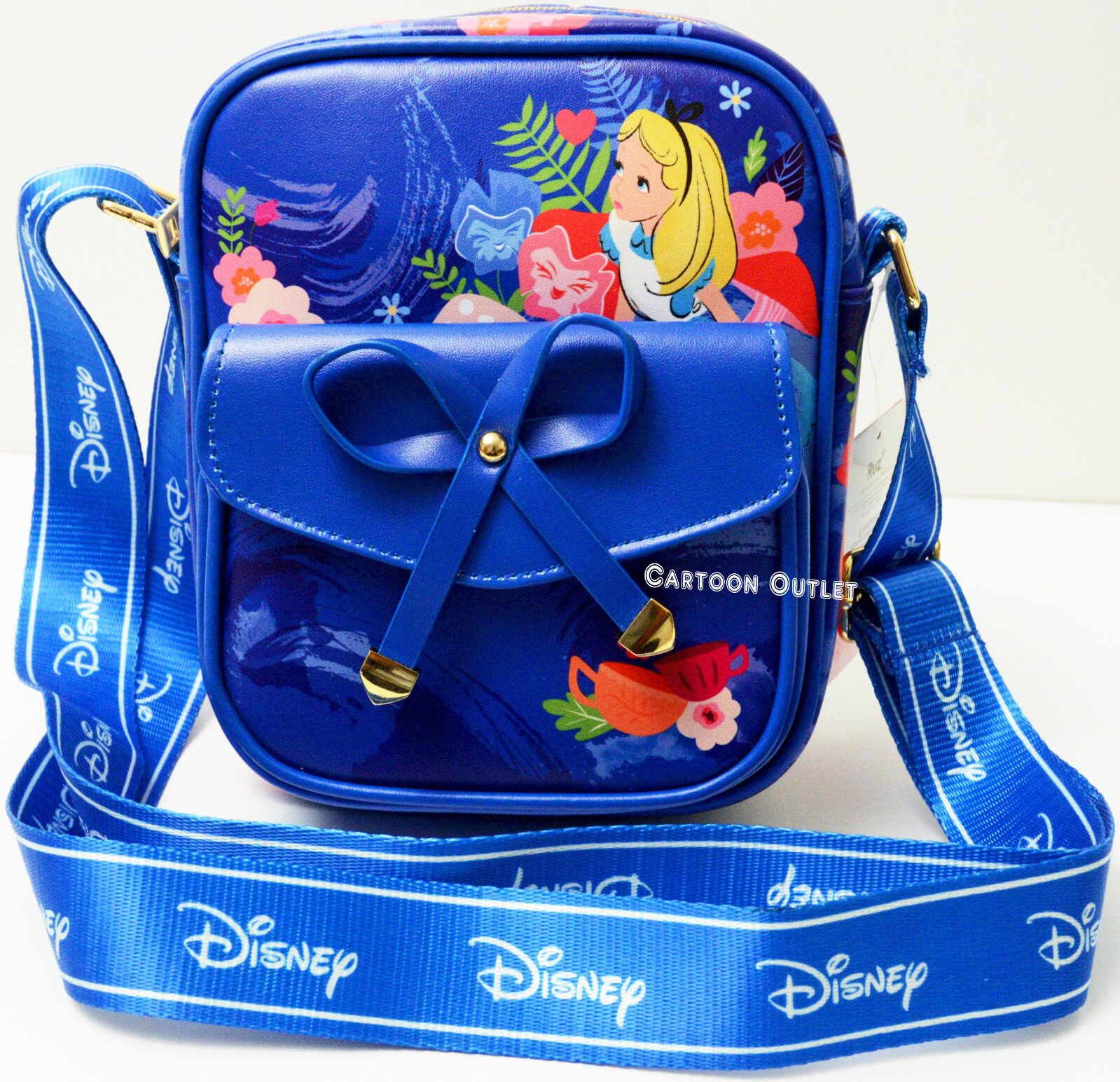 Disney Alice In Wonderland Crossbody Bag Purse Small 8.5″ Faux Leather Gift New