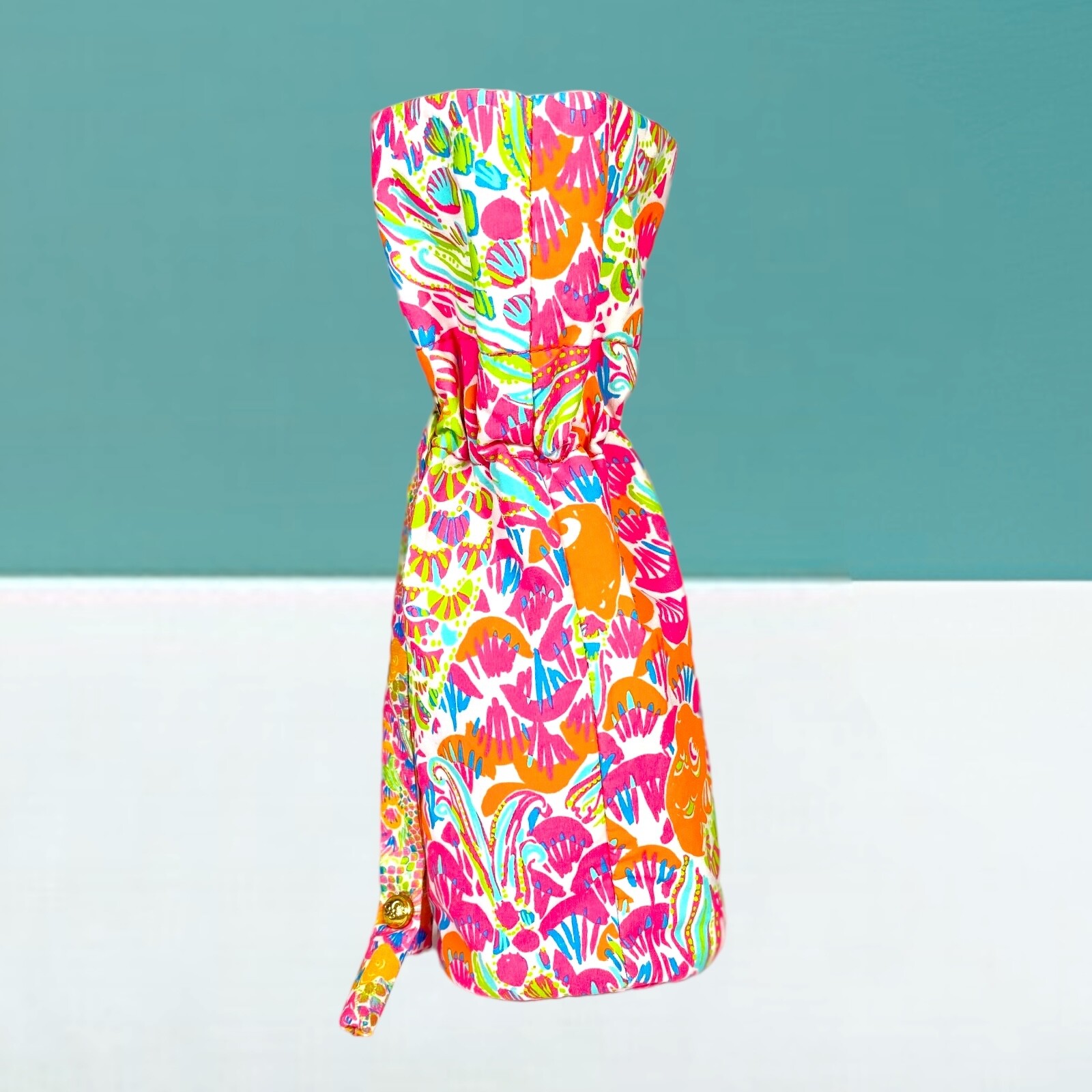 Lilly Pulitzer Gift Bag Pouch Wine Bottle Tote Fish Koi So Hooked Pink Orange