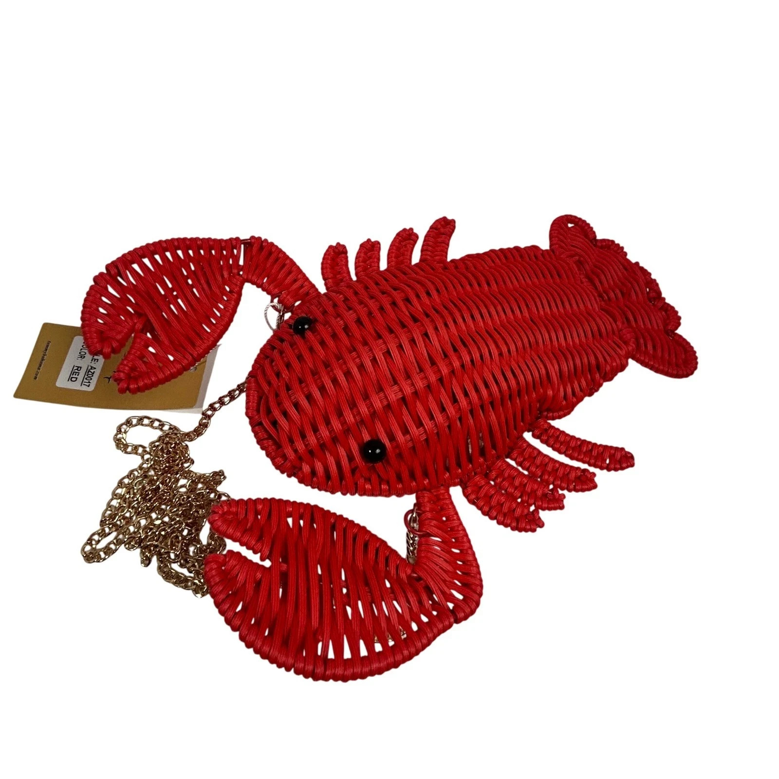 NWT Tommy Bahama Red Lobster Shoulder Bag Purse clutch crossbody Wicker Woven