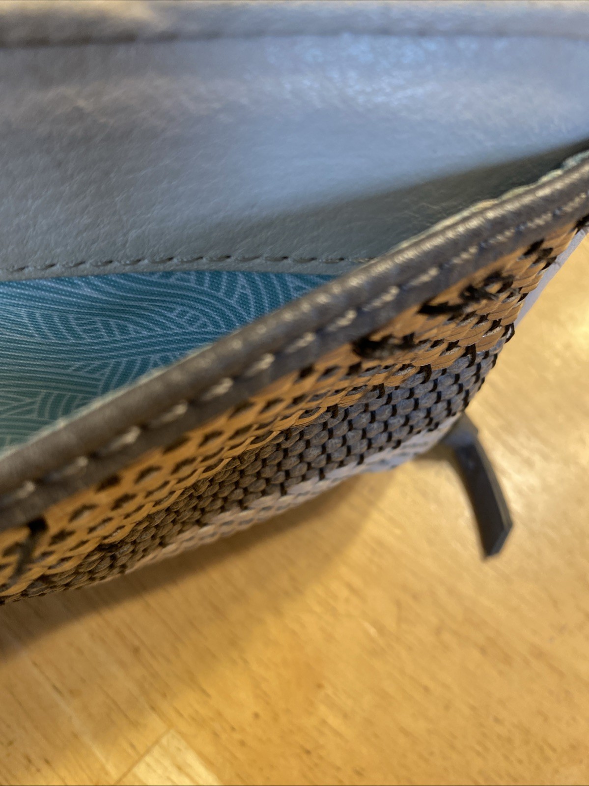 THE SAK Leather Purse Zip Around Wallet Tricolor Woven No Strap See Photo Read