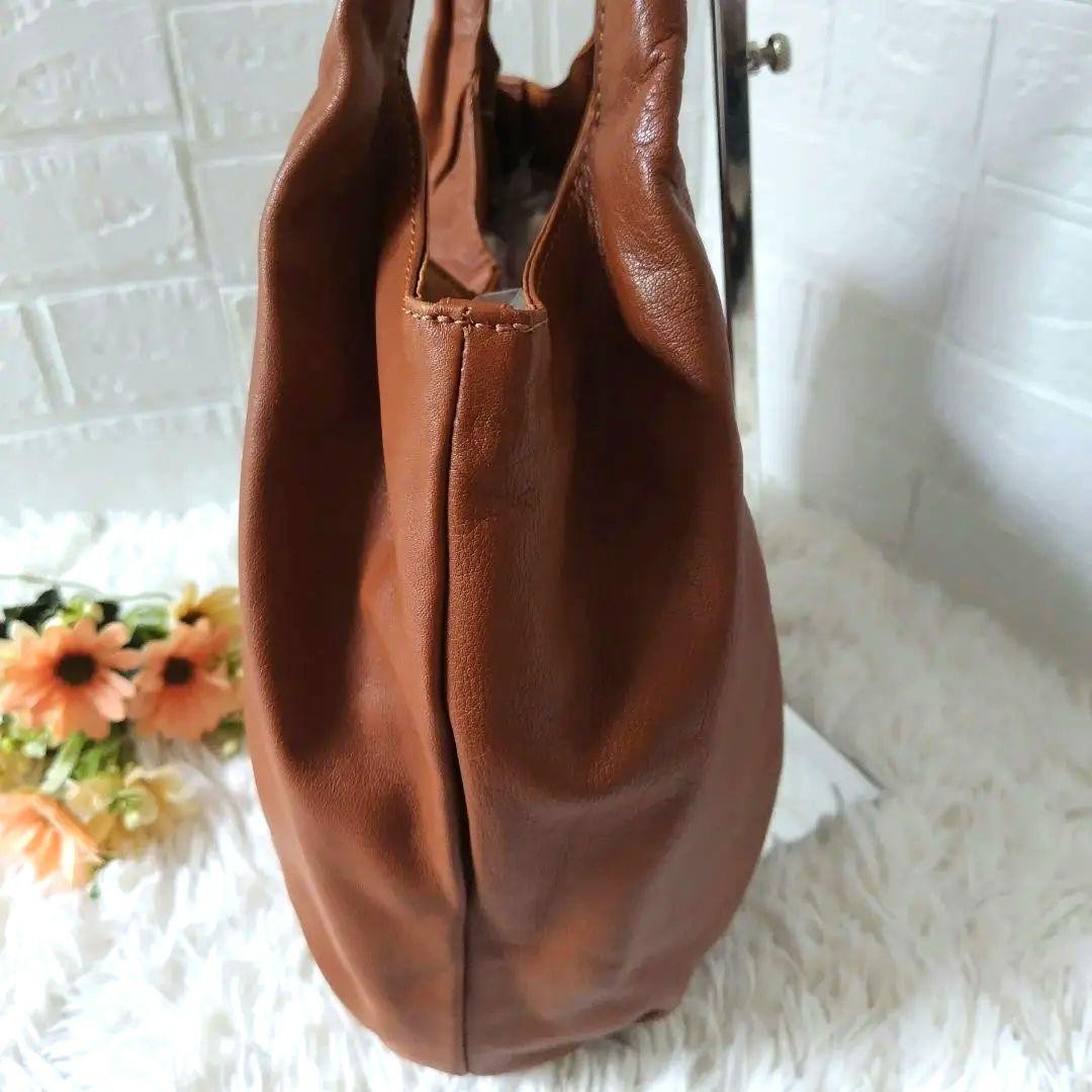 Tsuchiya Kaban Chiffon Loop Tote Bag Leather Camel Womens A4 Used From Japan