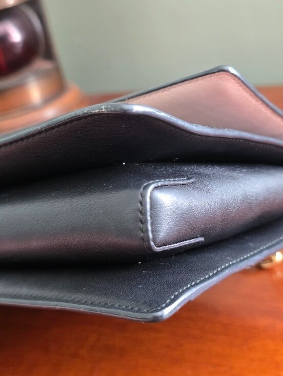 Salvatore Ferragamo Ginny Vara Bow Black Calf Leather Chain Shoulder Bag
