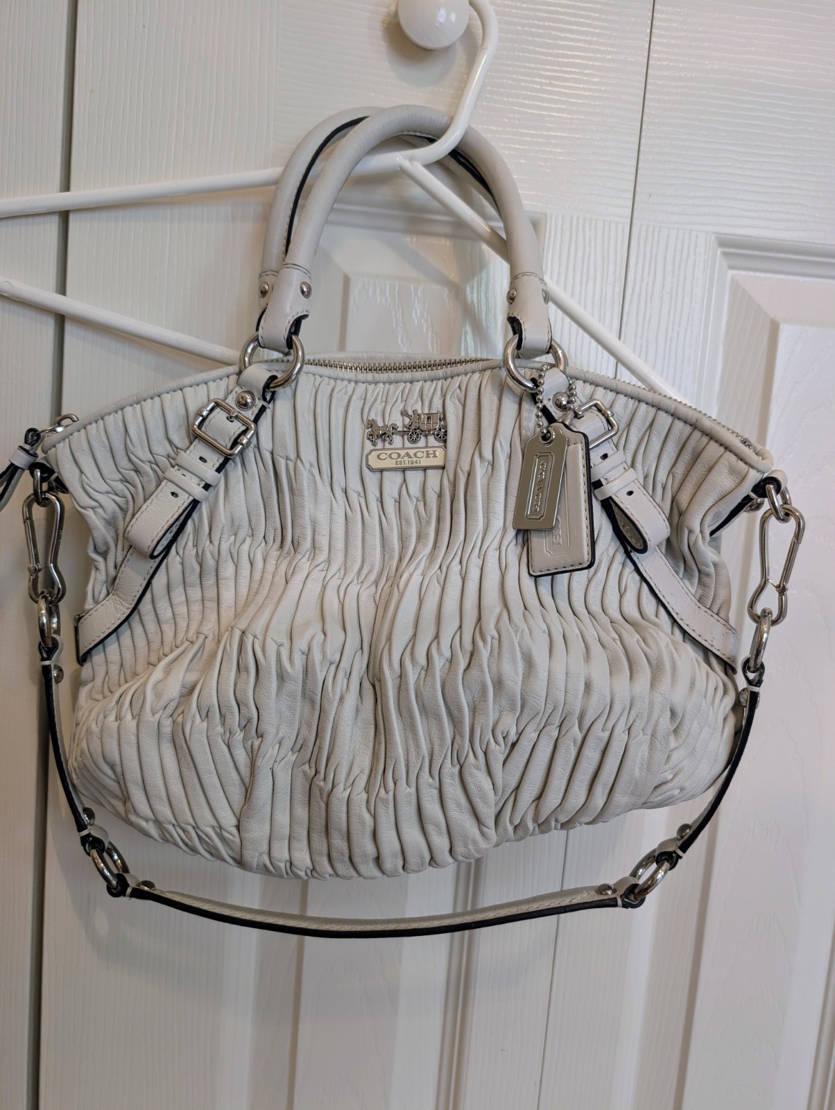 COACH MADISON GATHERED LEATHER SOPHIA SATCHEL BAG LIMITED EDITION 15942