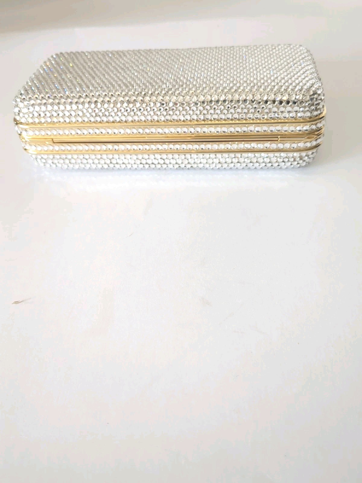 JUDITH LEIBER Couture SWAROVSKI CRYSTAL EMBELISHED MINAUDIERE Clutch Bag