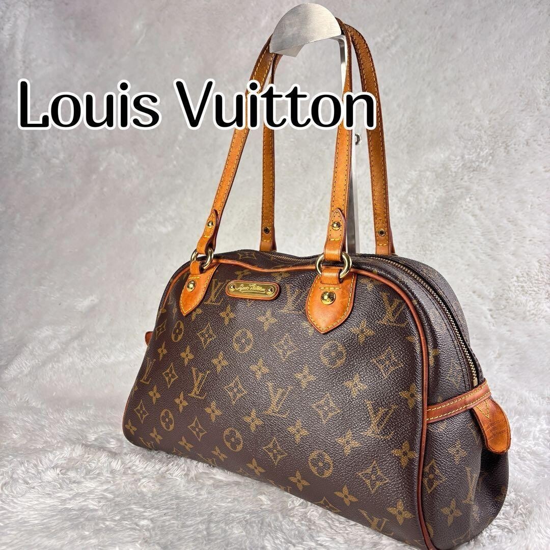 Louis Vuitton Monogram Montorgueil M95565 Mini Boston Shoulder Brown Authentic