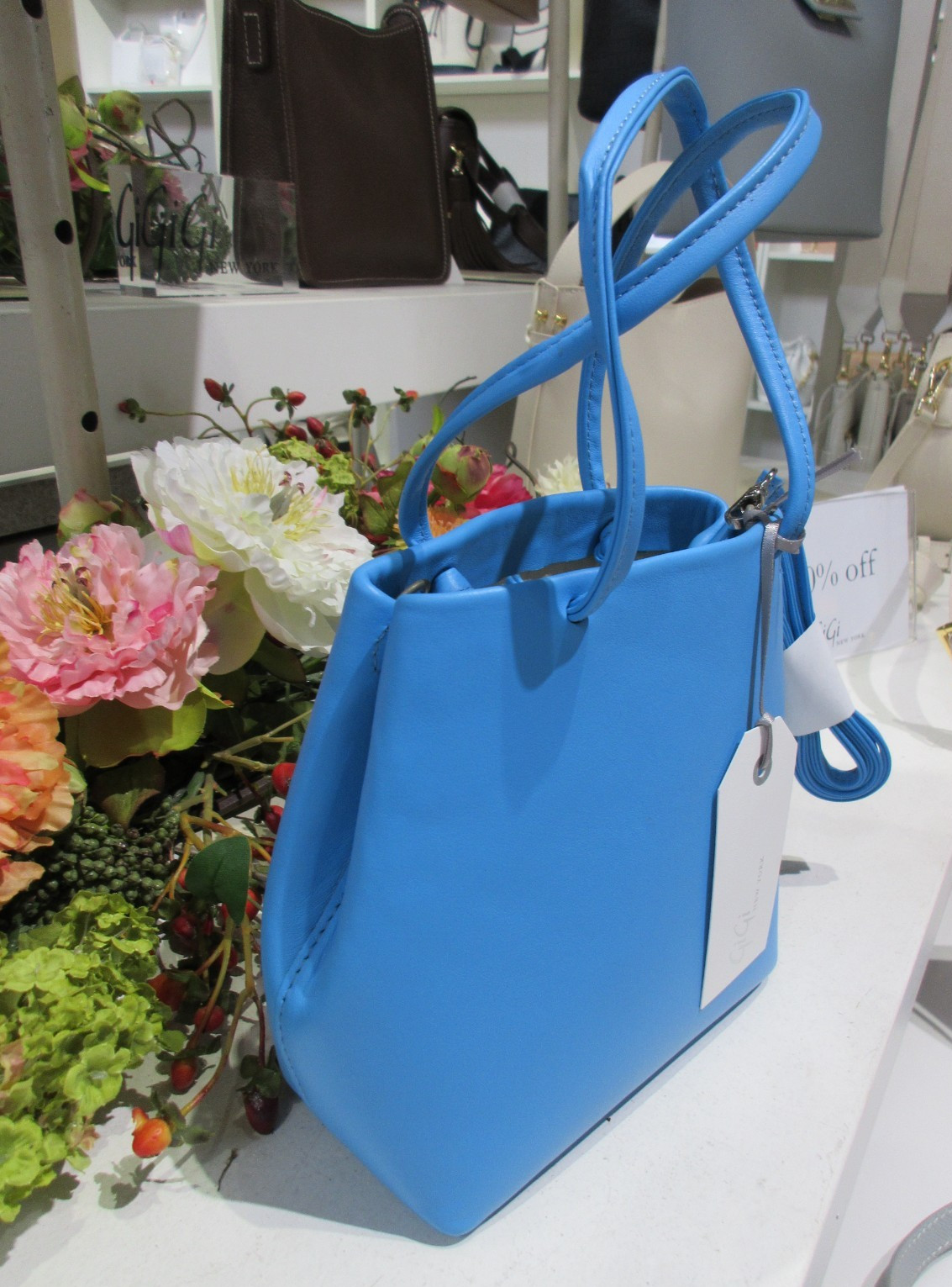 GiGi New York Sydney Mini Shopper Leather NWT List$175 Blue