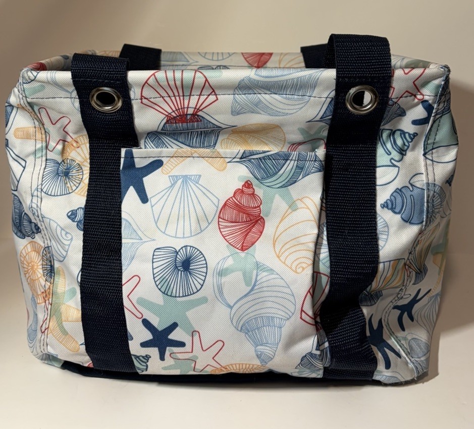 Thirty One Small Utility Tote Saltwater Shells Pattern