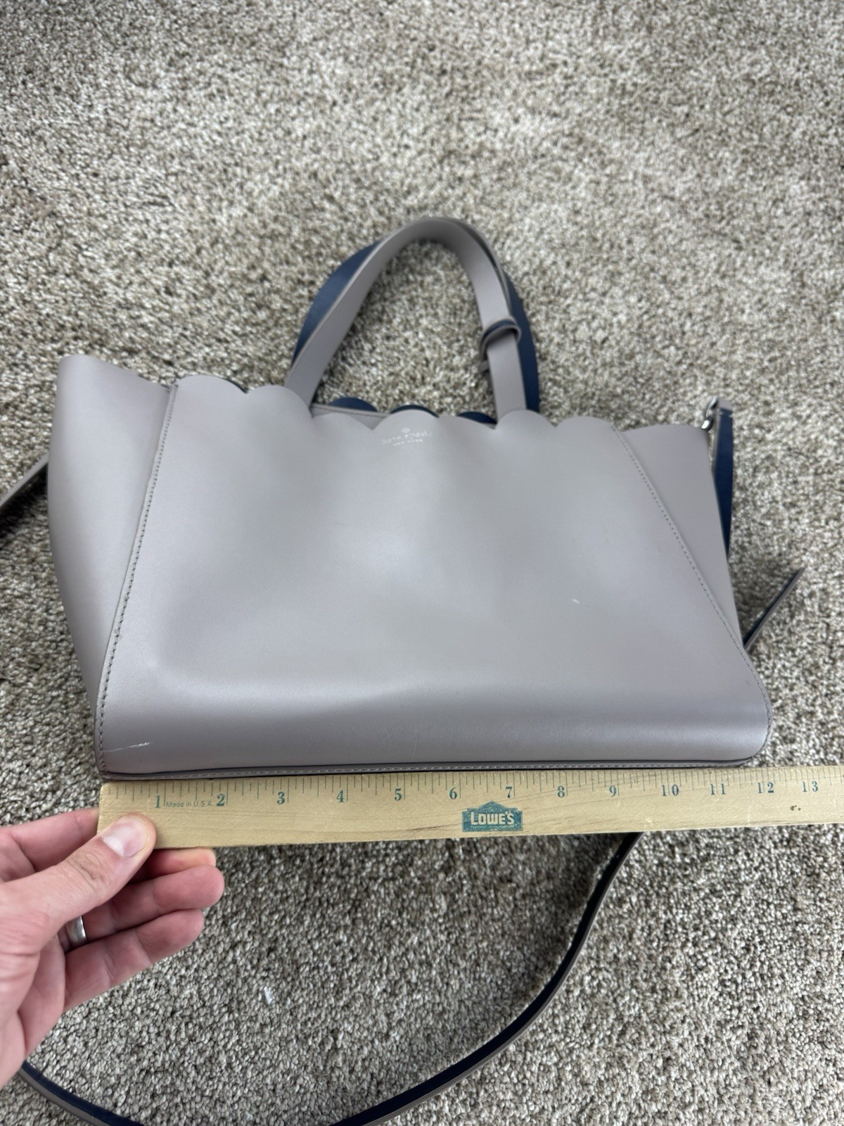 Kate Spade Purse Gray Magnolia Mina Tote Scalloped