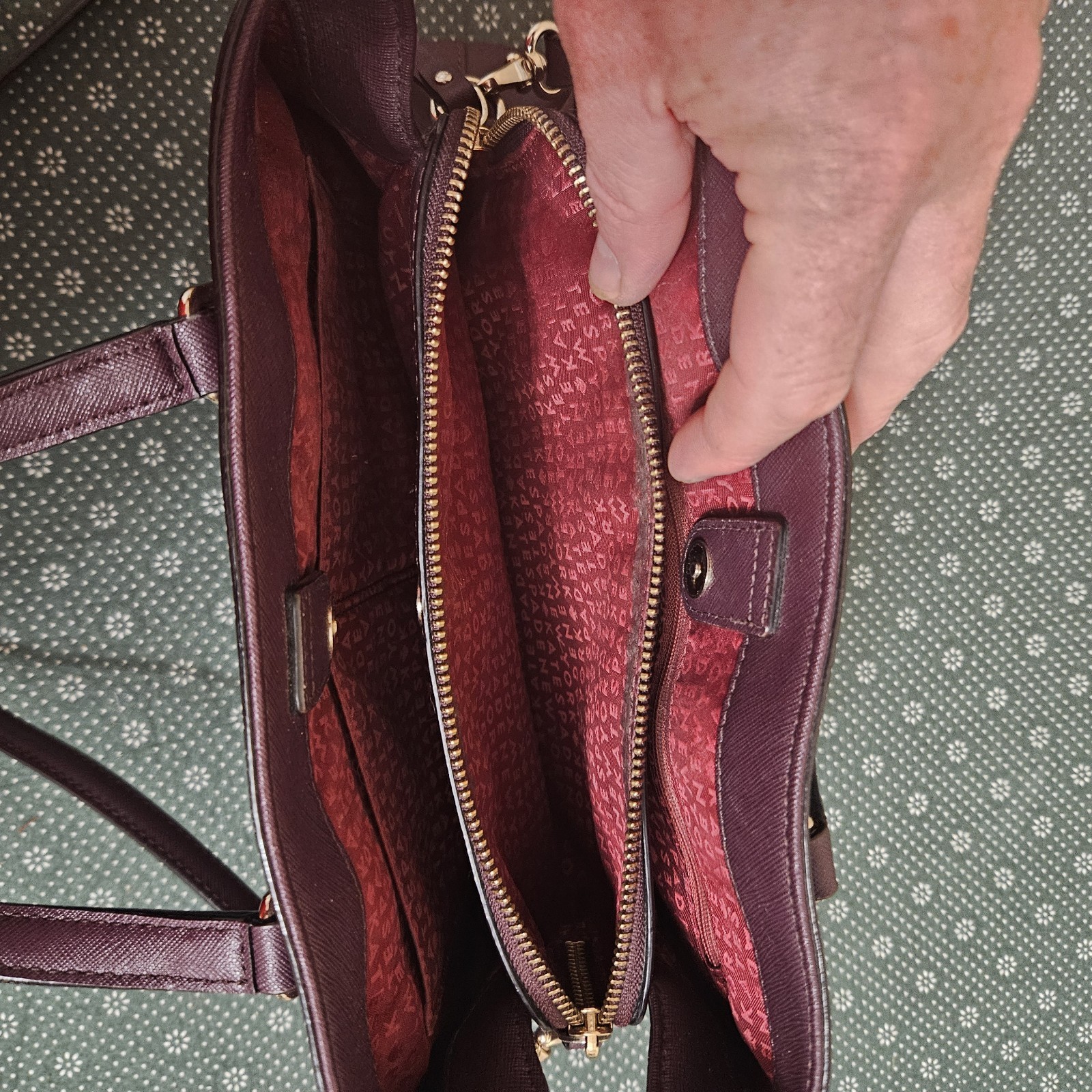KATE SPADE Laurel Way Evangelie MOHAGANY Convertible Satchel Tote SEE VIDEO