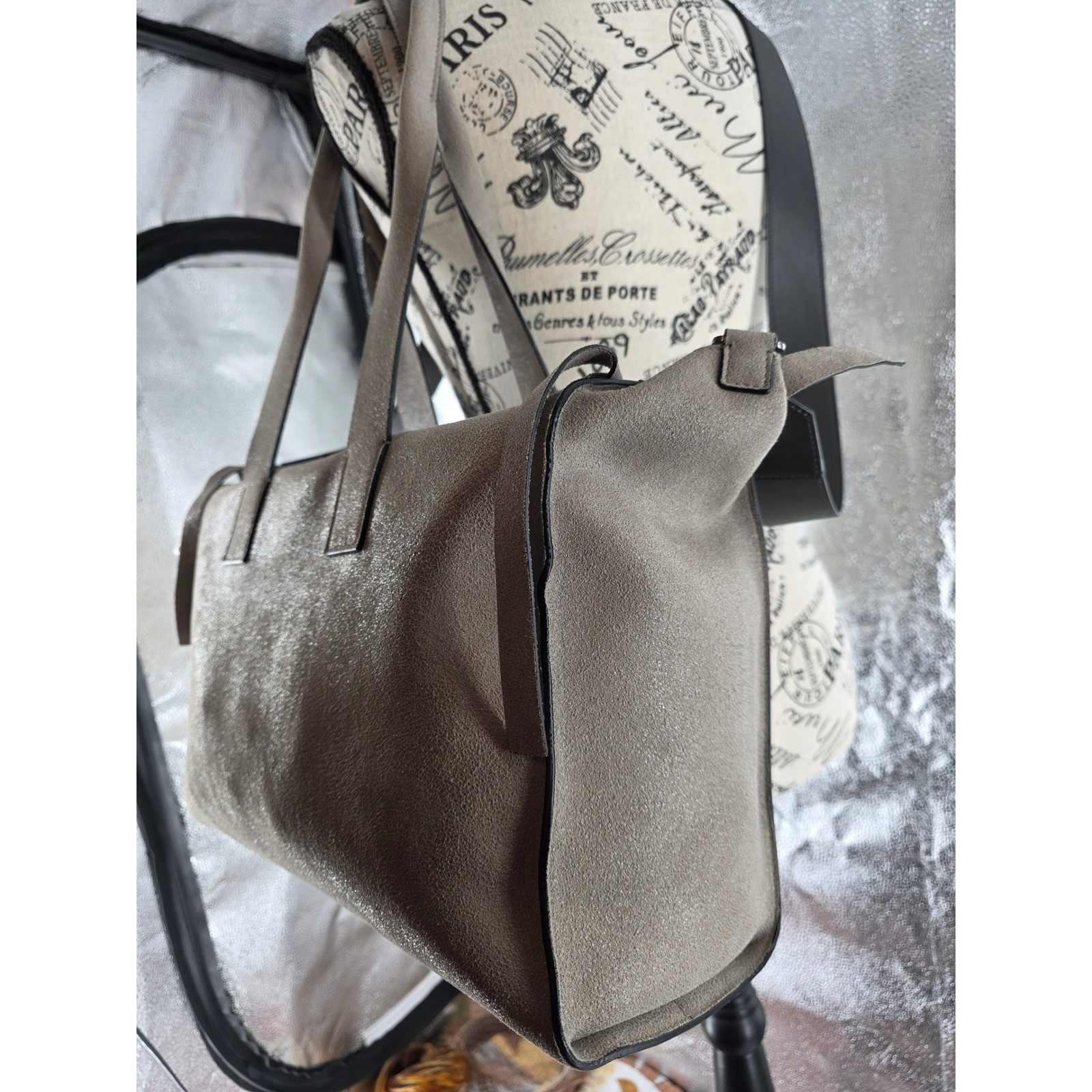 Brunello Cucinelli Taupe Leather Monili Bead Tote Bag Mens Womens Luxury Satchel