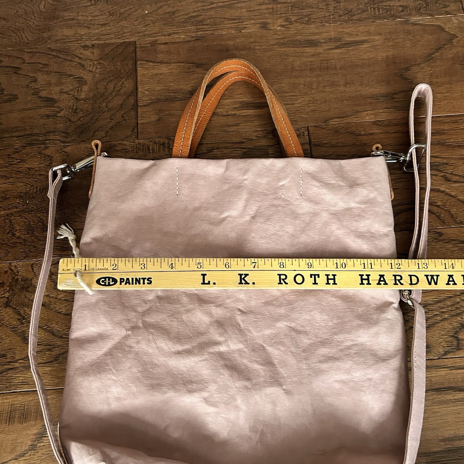UASHMAMA Pink Washable Paper Leather Shoulder Bag Handles Adjustable Strap Italy