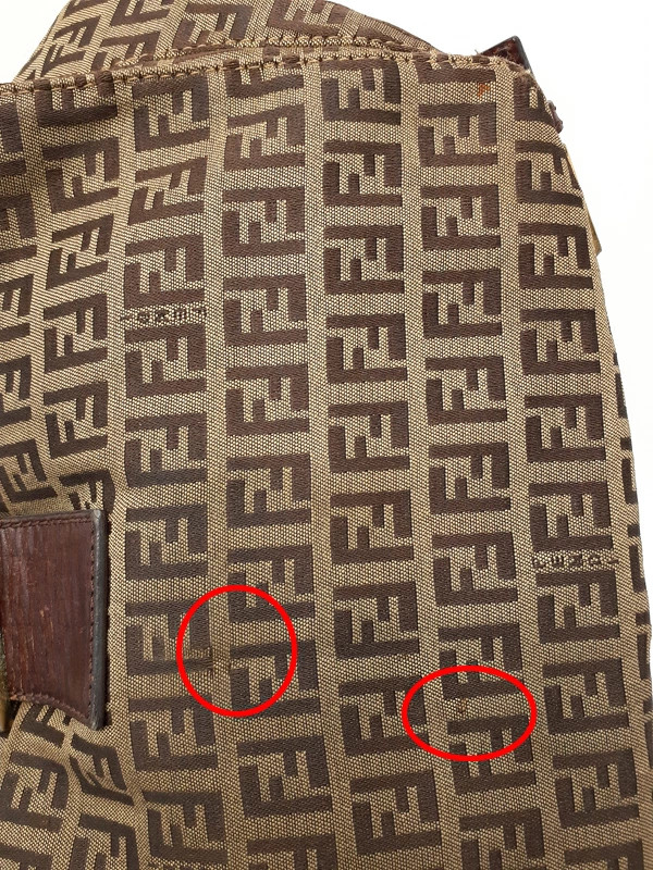 Fendi Mamma Bucket Zucca 8BR001 Jacquard Beige / Brown Shoulder Bag #TB3448