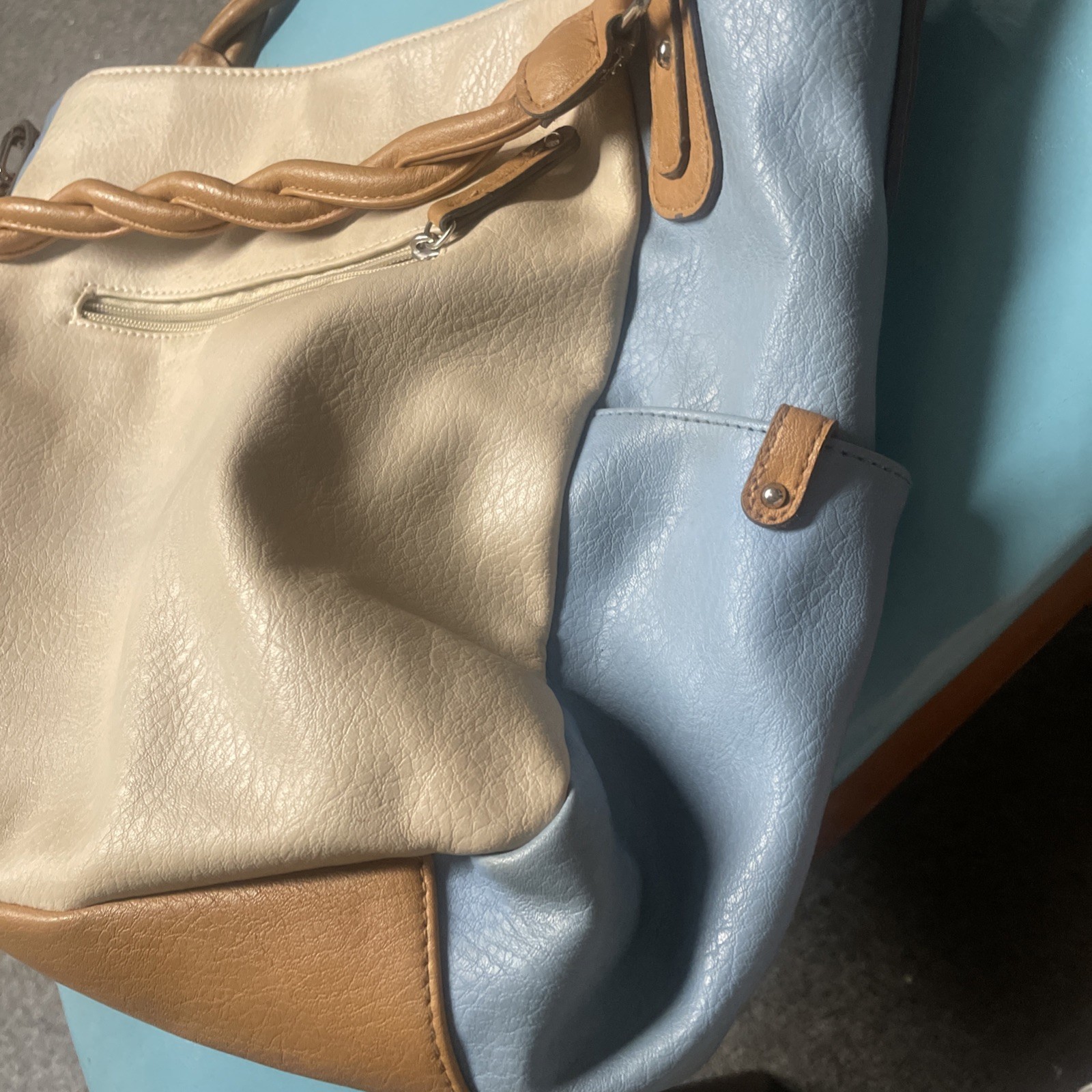 Rosetti Multi-color (Blue/Beige) Shoulder Bag with Tassel Detail