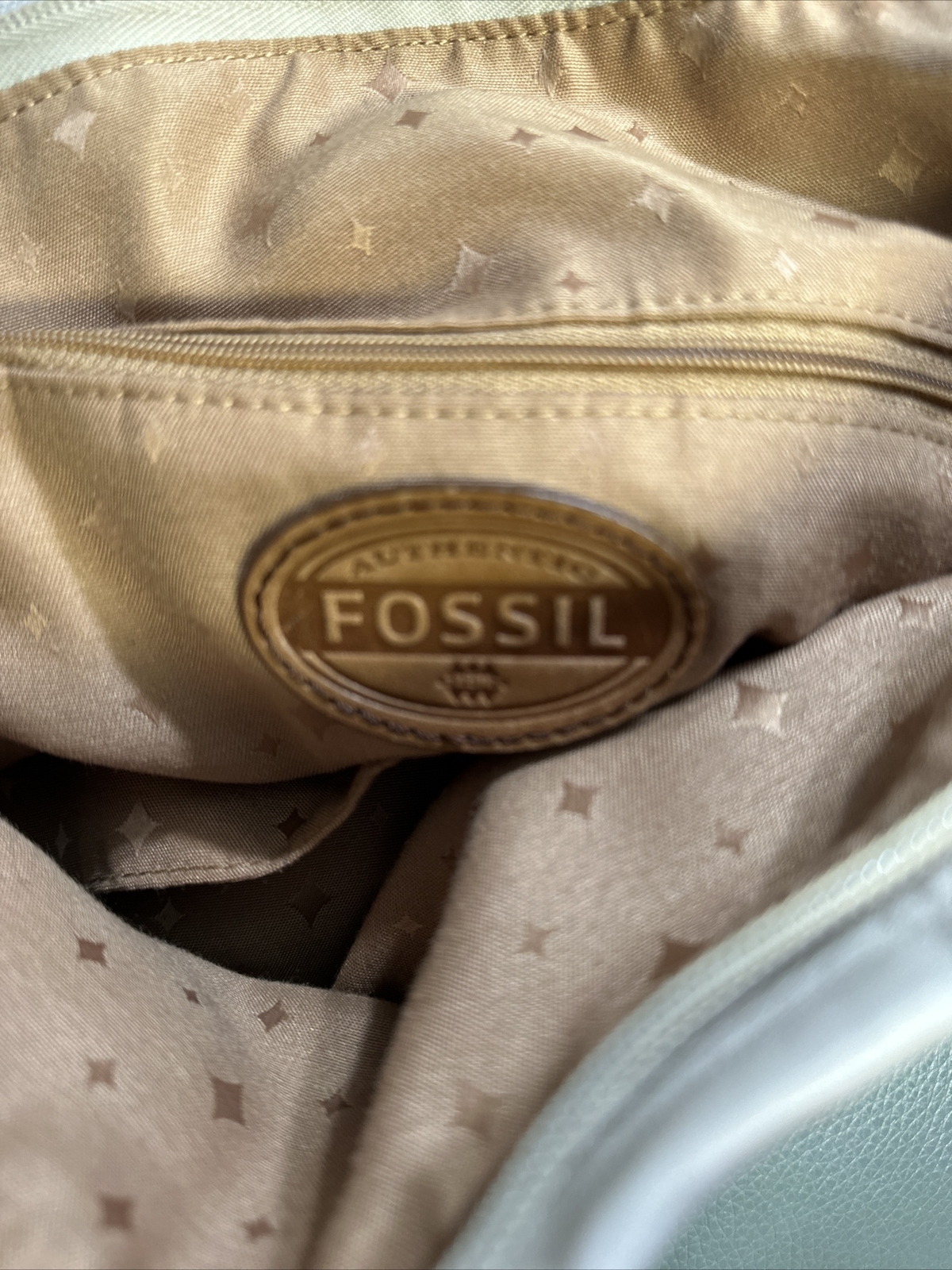 FOSSIL Satchel Croosbody/Handbag White Brown Leather