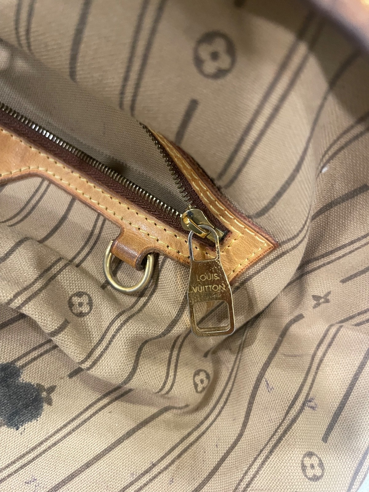 Louis Vuitton Delightful White Interior Shoulder Bag MM Brown Canvas