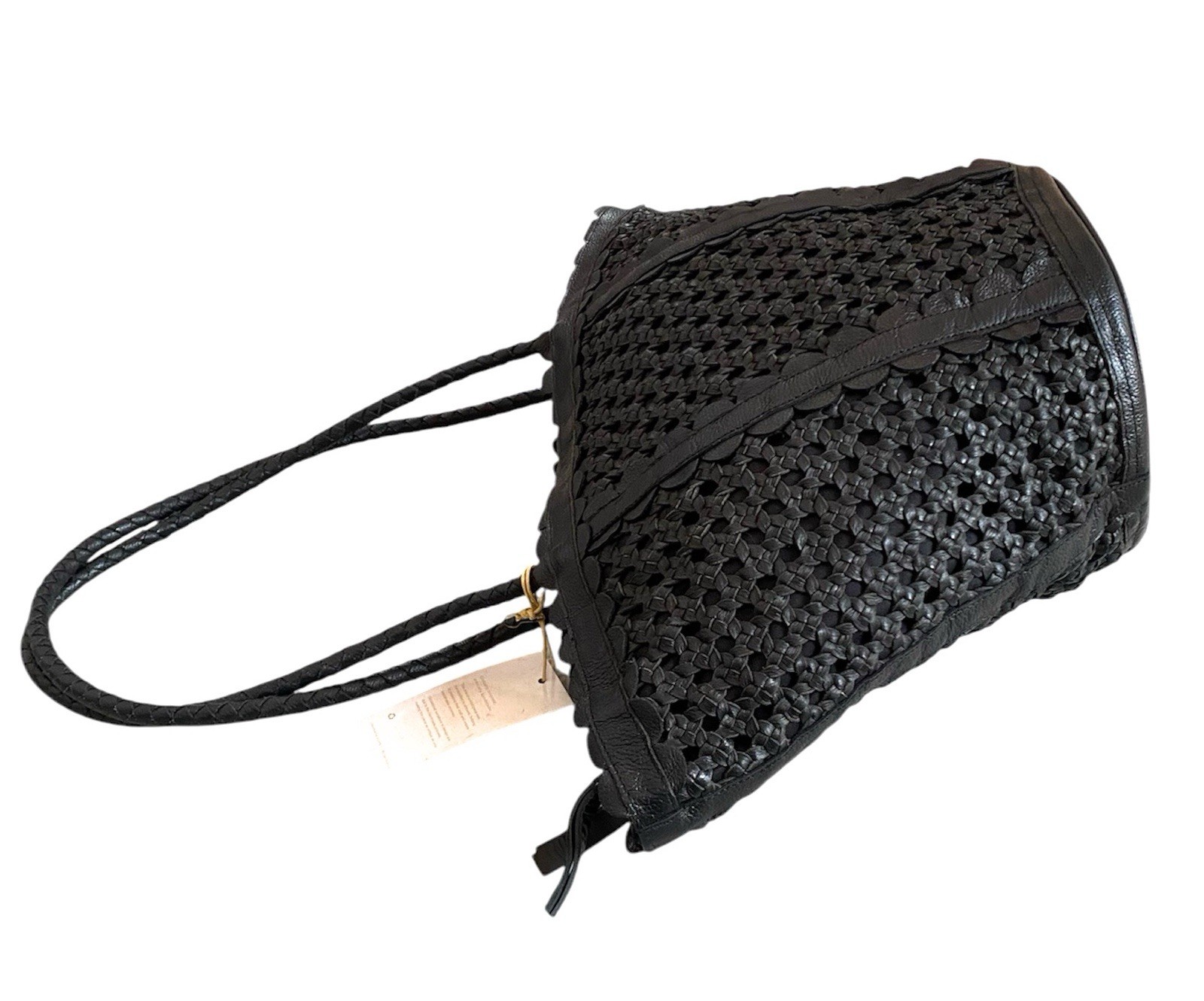 Cleobella Renata Woven Leather Tote(Black)