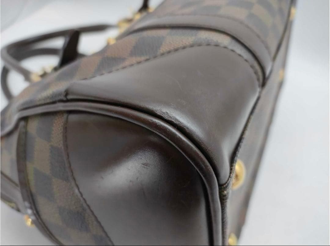 LOUIS VUITTON Damier Berkeley Handbag Brown PVC Leather Authentic Good Conditio