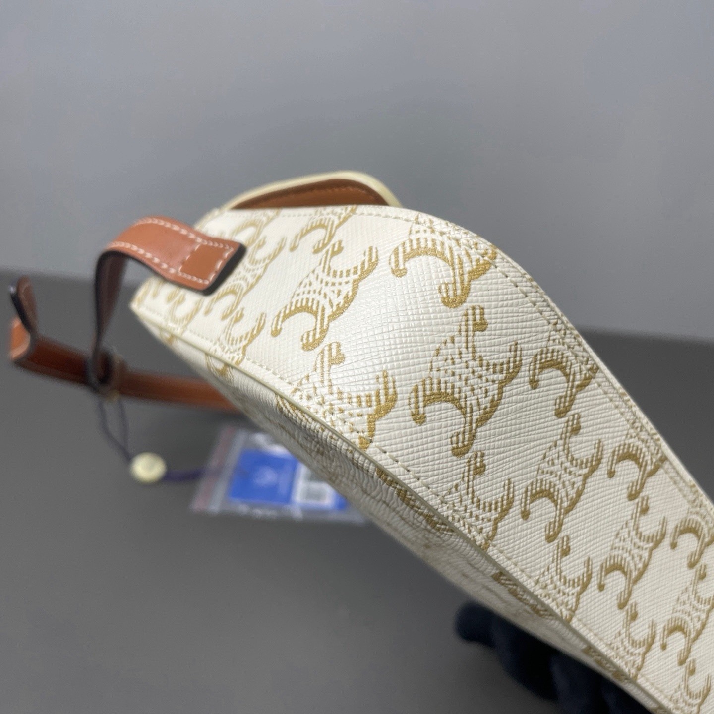 Authentic Pre-owned Celine White Triomphe Canvas Shoulder / Crossbody Bag