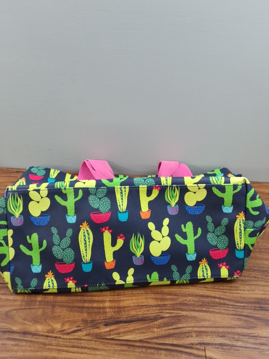 DABNEY LEE Large Tote Bag CACTUS Colorful Print w/ Pink Pouch Travel Shop Summer