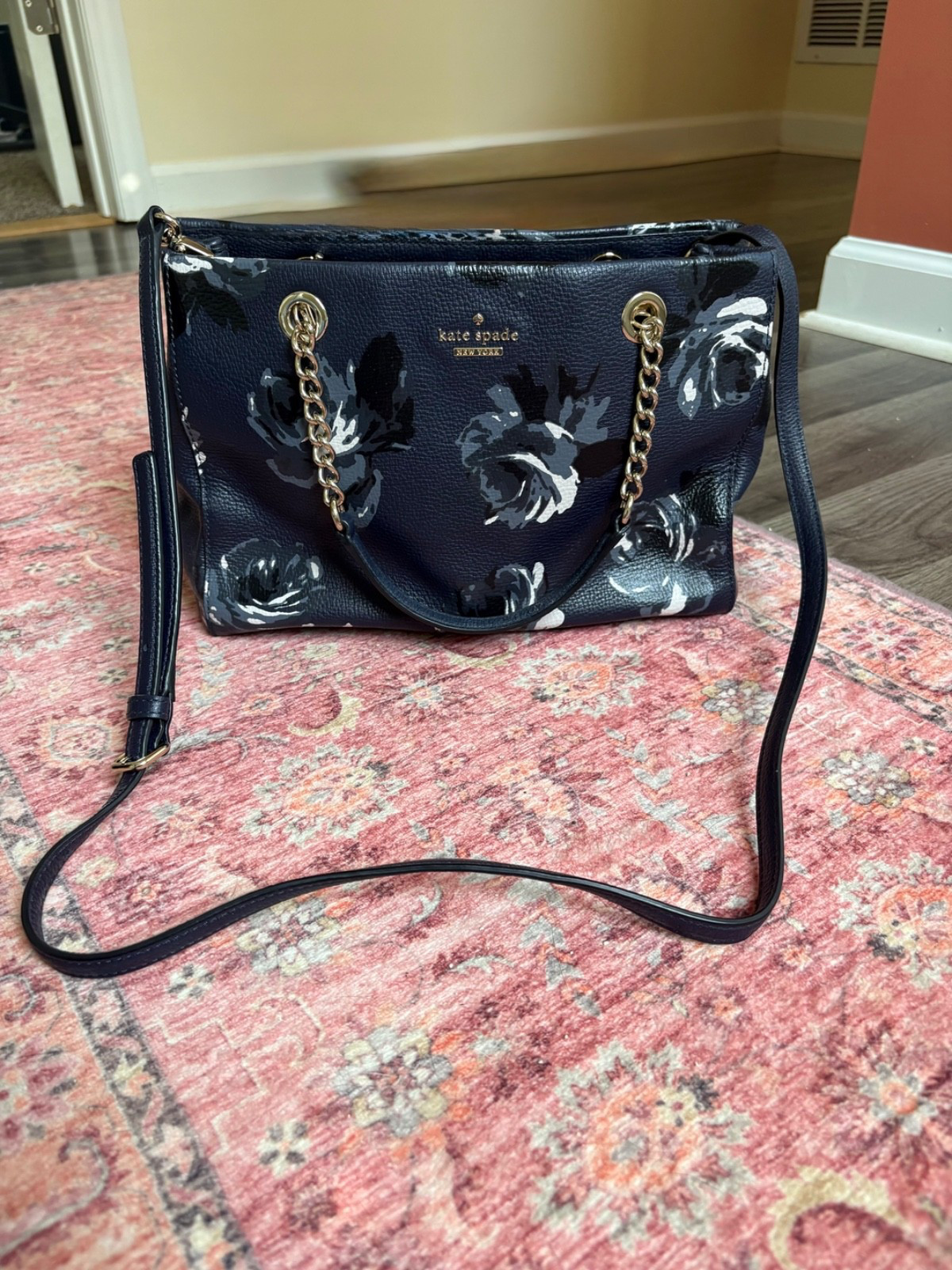 Kate Spade | Briar Lane Night Rose Floral | Leather Shoulder Crossbody Bag