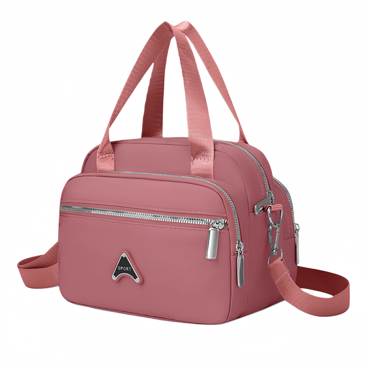Oxford Cloth Multi Zipper Compartment Ladies’ Crossbody Bag Handbag Shoulder Bag