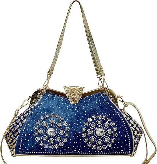 Women’s Rhinestone Evening Clutch Bag Sparkly Crystal Party Handbag