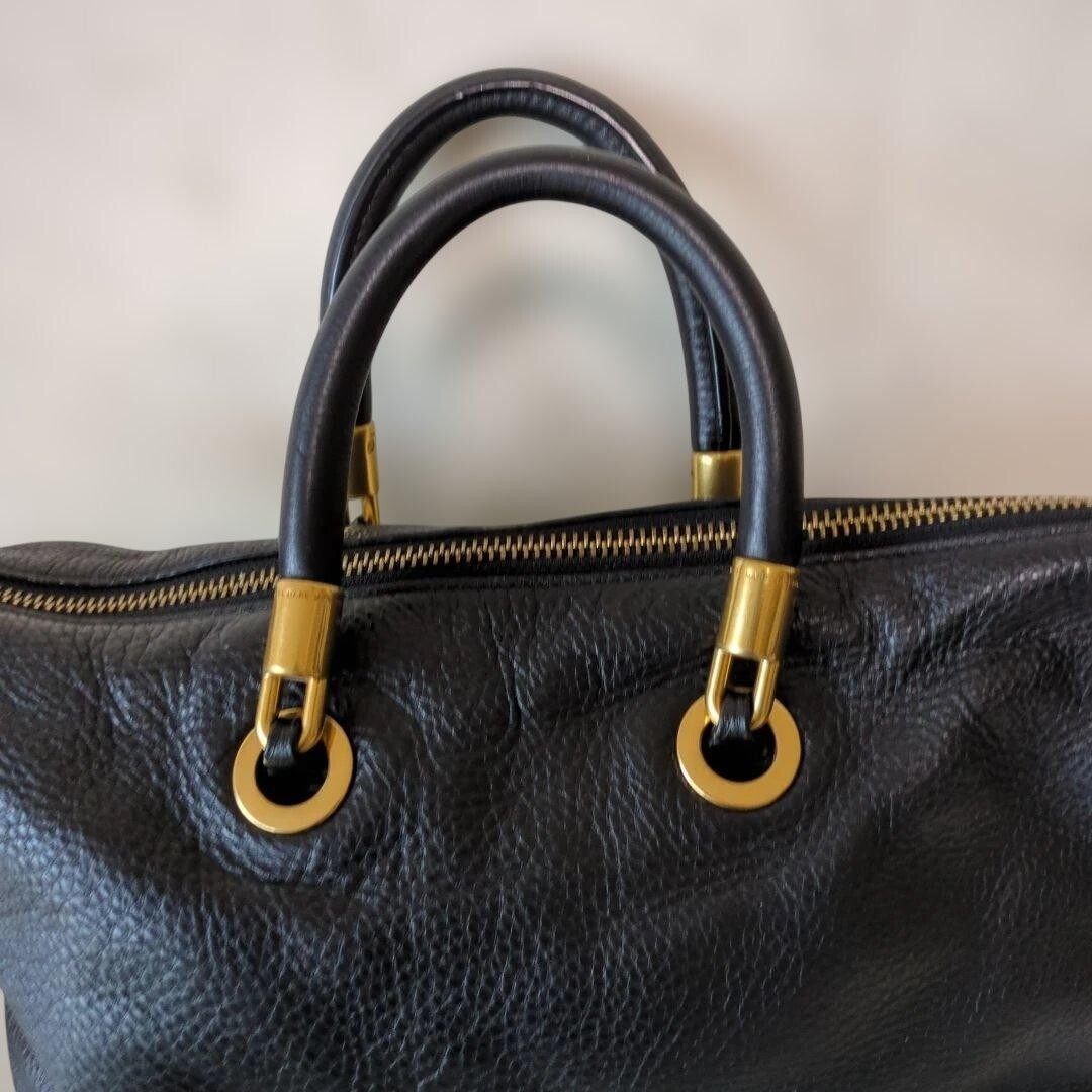 Marc by Marc Jacobs Classic Q Lil Ukita Black Leather 2Way Tote Bag Strap