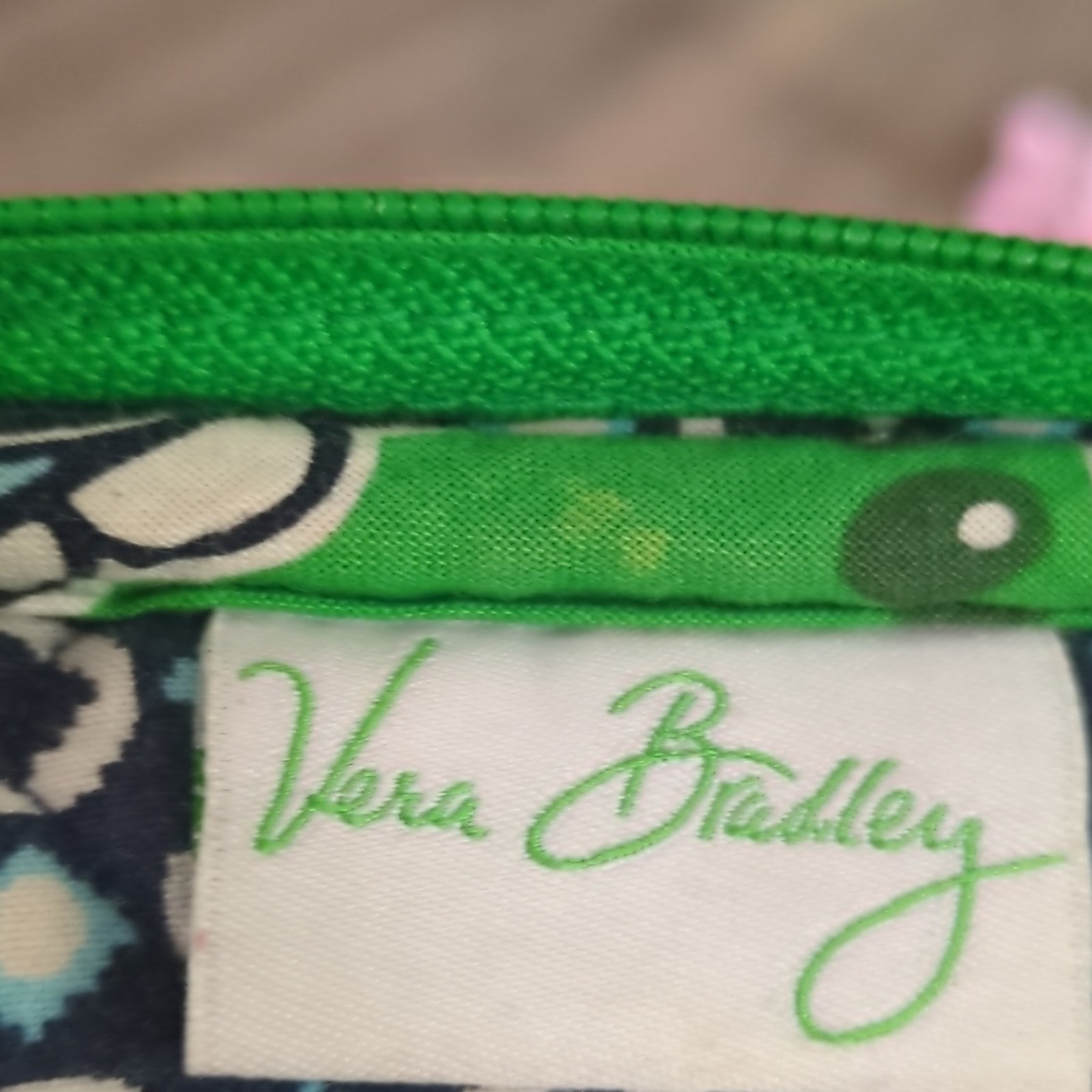 Vera Bradley Quilted Floral Small Backpack Zip Closure Pockets Green Blue White