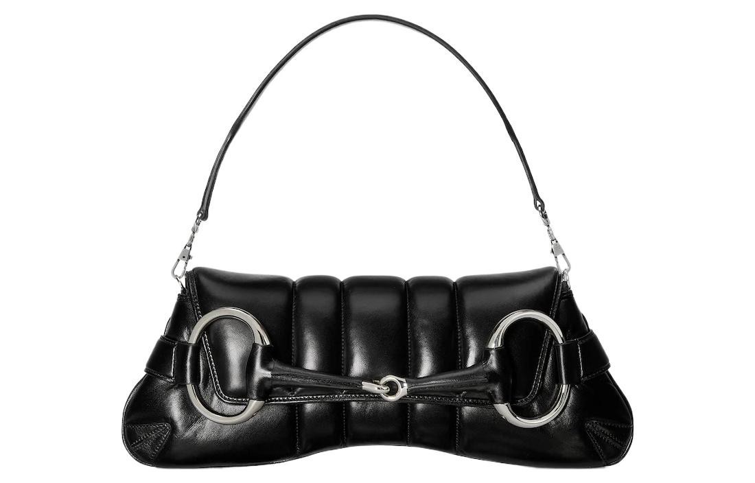 GUCCI Shoulder Bags Leather Black Women 15.0 x 5.9 x 6.3 in