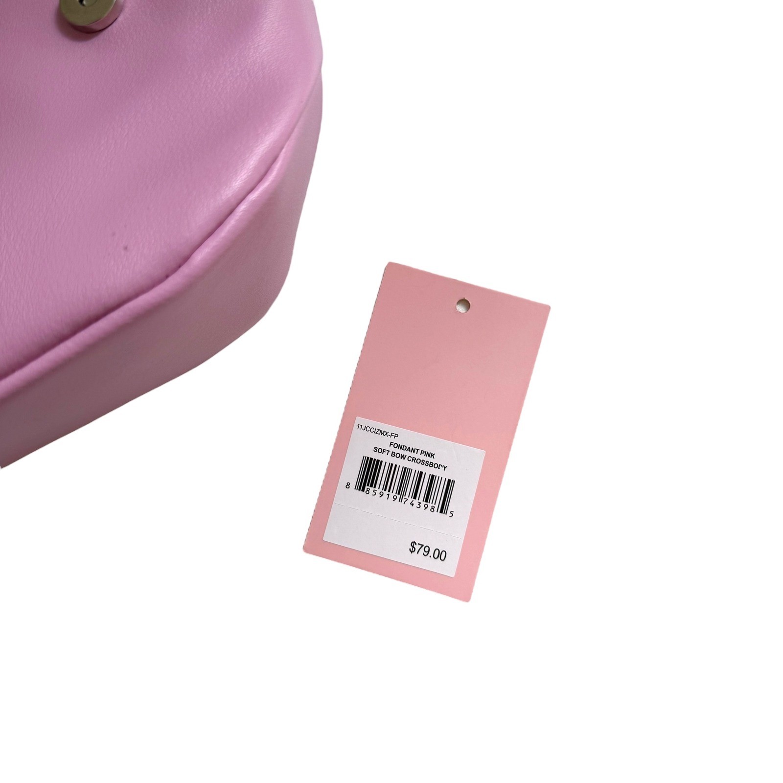 NWT Juicy Couture Fondant Pink Soft Bow Crossbody Faux Leather Bag Purse