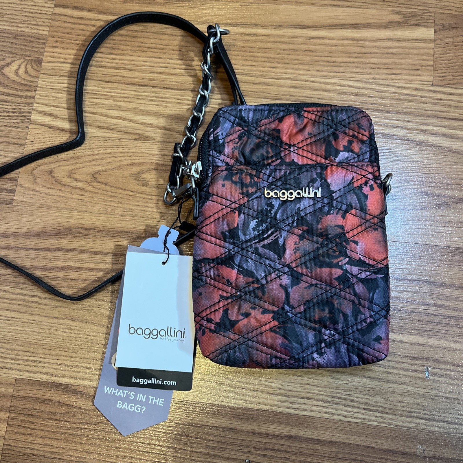 Baggallini Floral Crossbody Handbag Beach Vegan Travel Purse Art Cruise RFID NWT