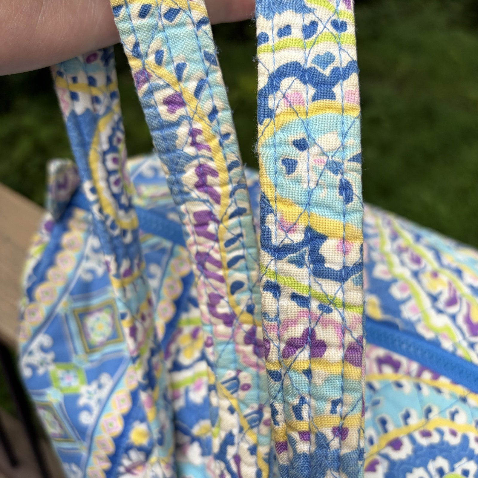 Vera Bradley Capri Blue Small Duffel Bag EUC From 2007 No Visible Flaws