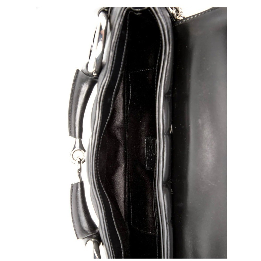 Gucci Horsebit Chain Shoulder Bag Vertical Quilted Leather Medium Black